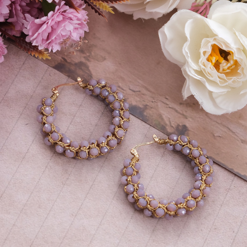 Pearl top beads earrings