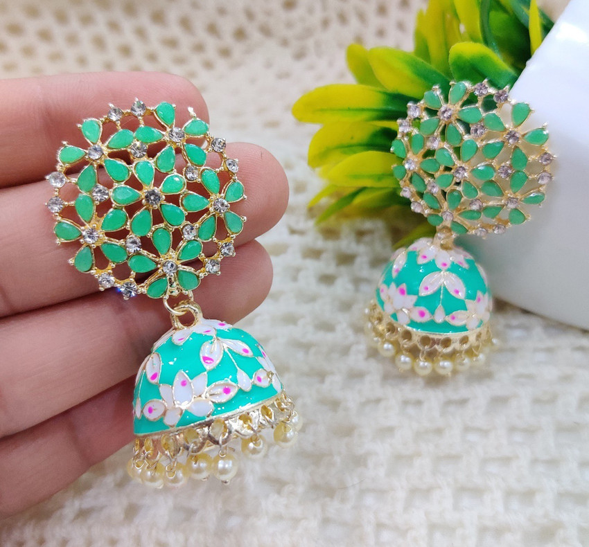 Meena jhumka hot sale