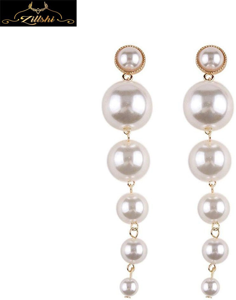 Flipkart Buy Zillshi Trendy Moti Earrings for Girls and Womens Party Wear Silver Color Alloy Stud Earring Online at Best Prices in India