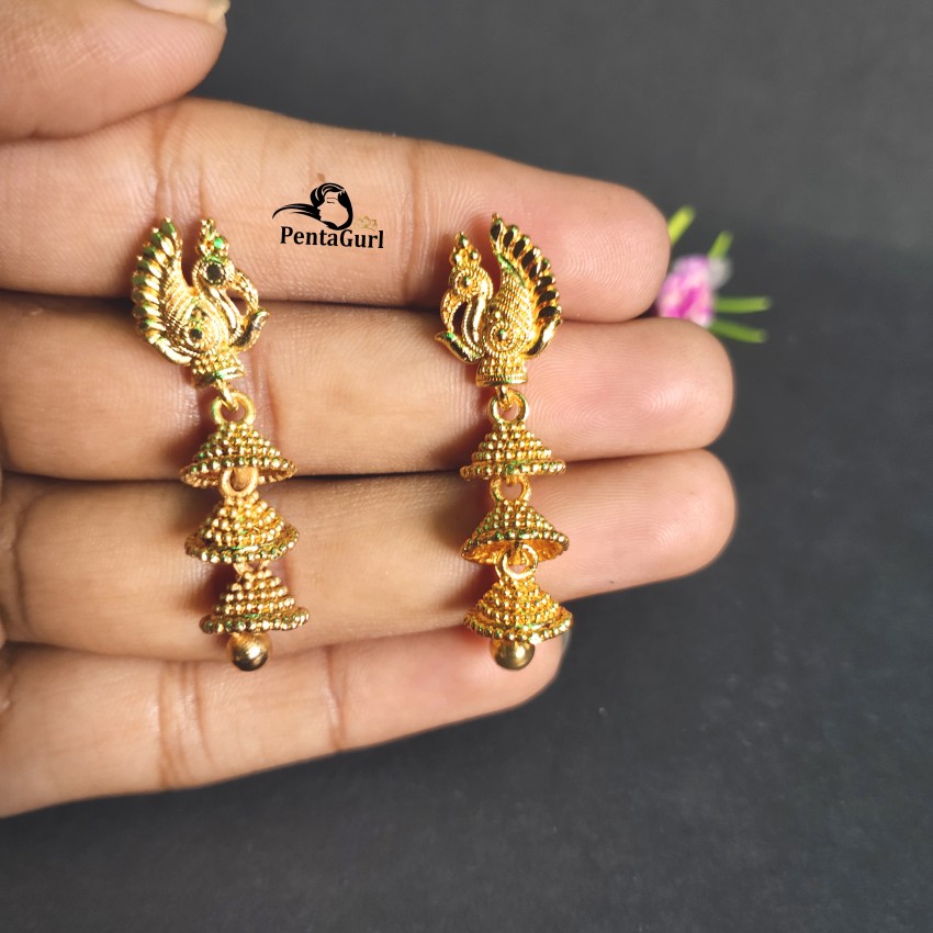 Buy Womens GoldPlated Tassels Jhumka Earrings By Bindhani