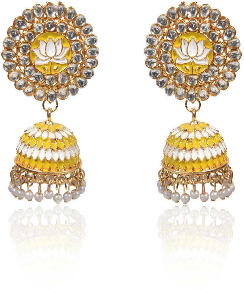 Flipkart Buy Nilu s Collection Lotus Shape Jhumka Earrings
