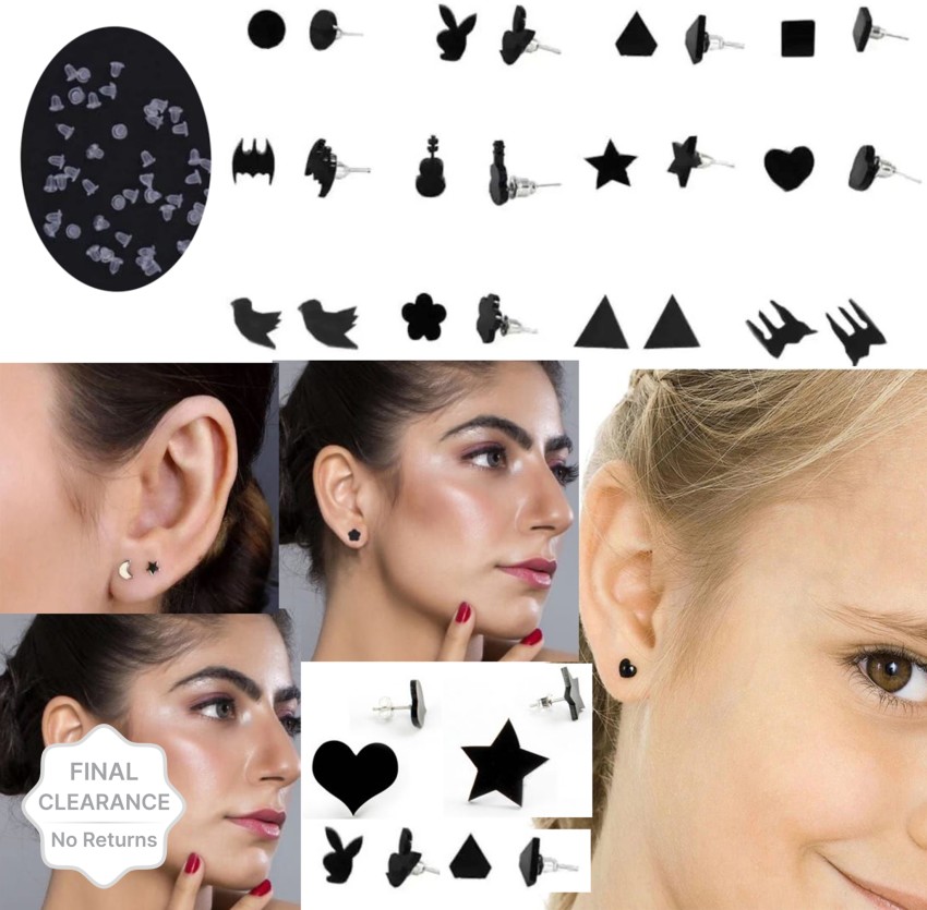 Black Earringsblack Gold Stud Earrings Black and Gold  Etsy Israel  Onyx earrings  studs Black stud earrings Black crystal earrings