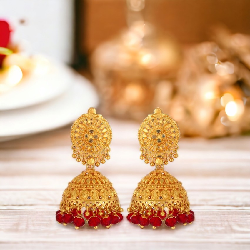 Gold big clearance jhumka design