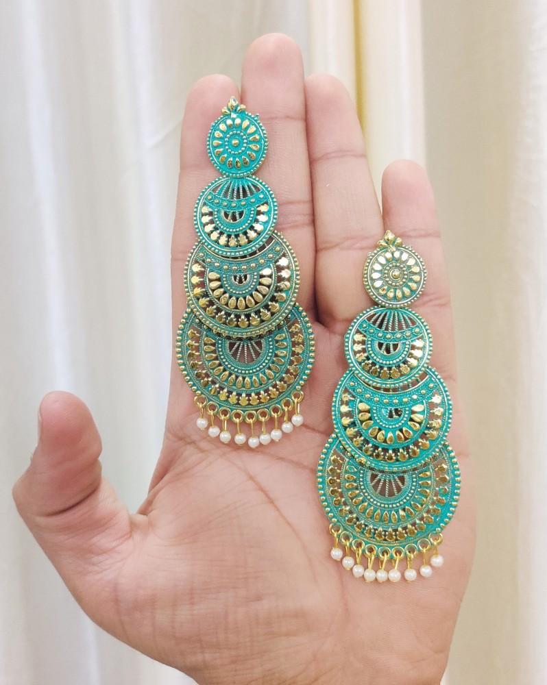 Flipkartcom  Buy Bhana Jewells Classic Designed Gold Plated Enamelled  Jhumka Earrings For Women And Girls Cubic Zirconia Beads Alloy Jhumki  Earring Online at Best Prices in India