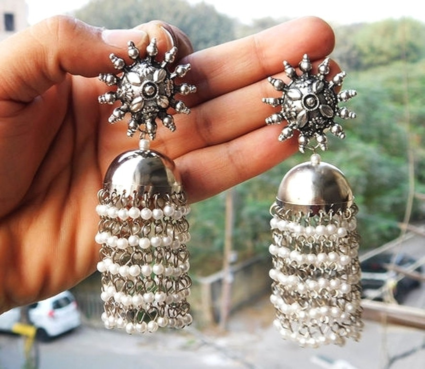 Latest oxidised earrings on sale
