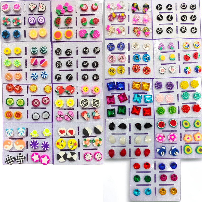 Avishi Pack of 102 Earring Set for Women plastic earrings for girls Plastic Earring Set