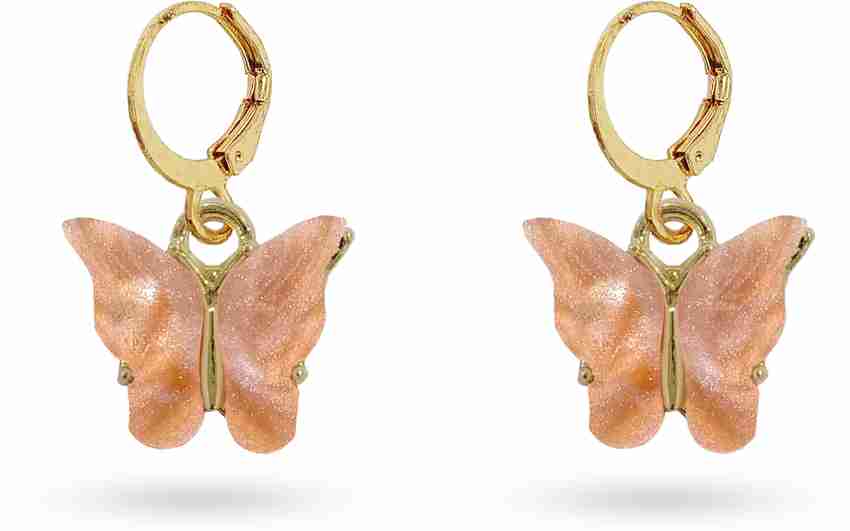 Orange butterfly earrings sale