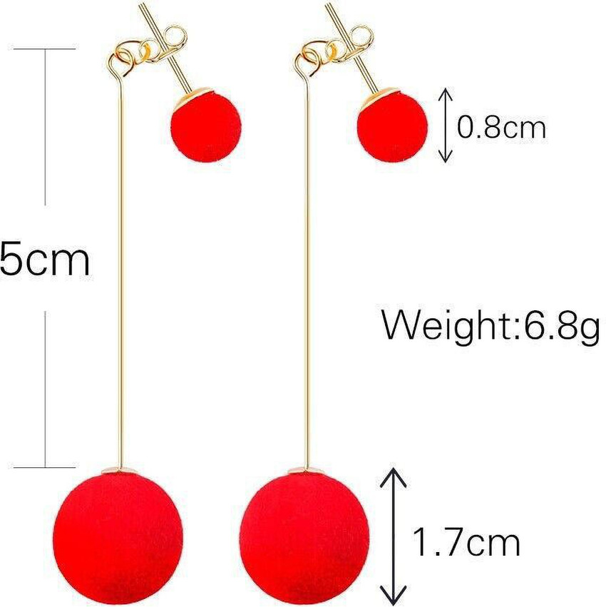 Details 87+ red ball drop earrings best esthdonghoadian