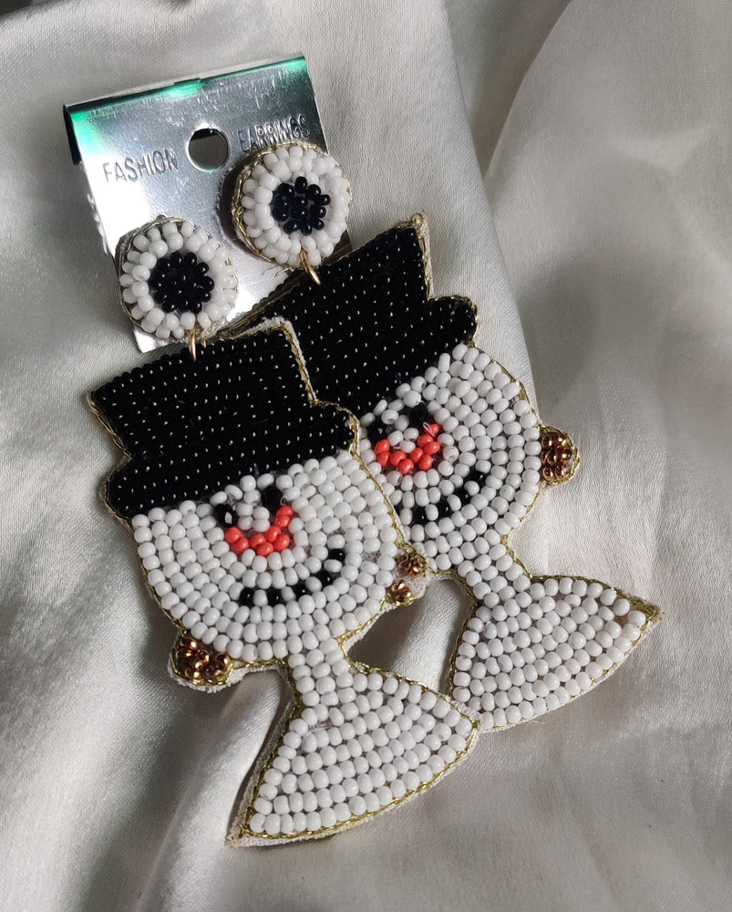 Beaded snowman earrings pattern store