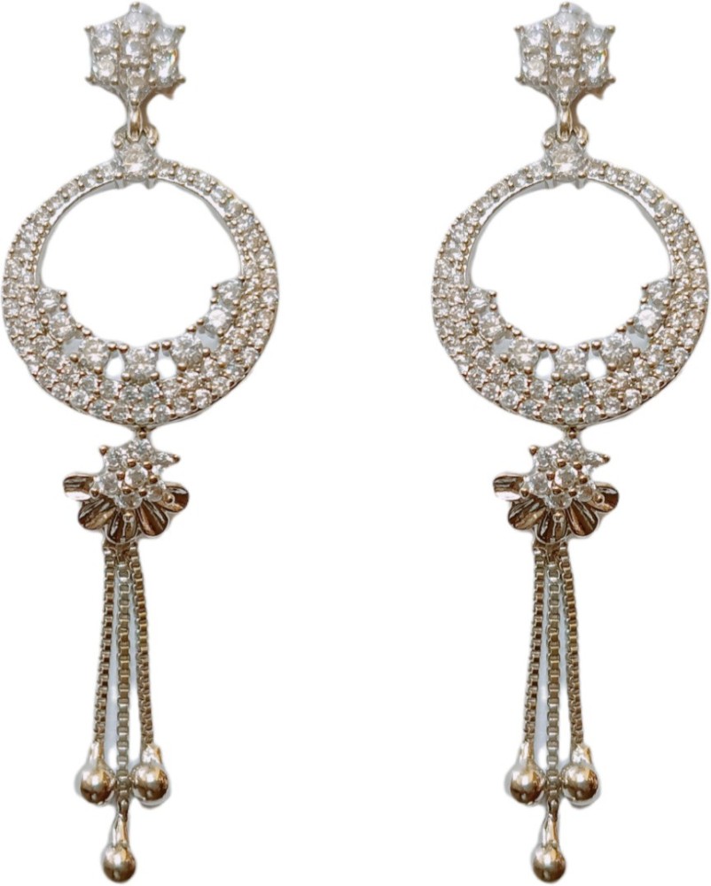Flipkartcom  Buy Total fashion Total Fashion American Diamond CZ Fashion  Jewellery Traditional Ethnic Big Jhumka Earrings Cubic Zirconia Alloy  Jhumki Earring Online at Best Prices in India