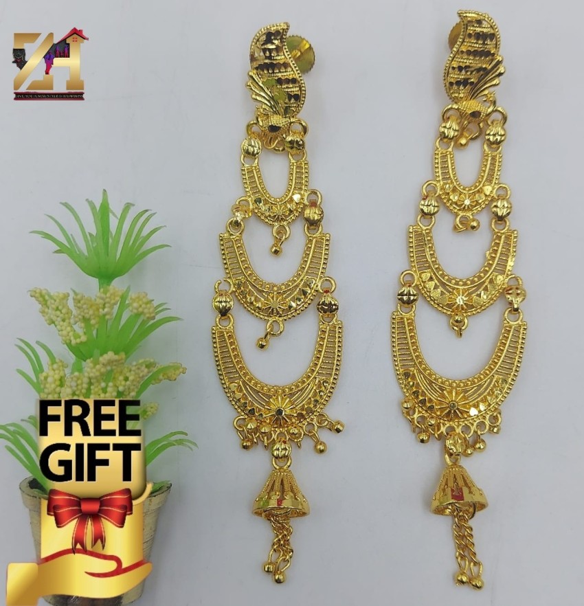 Gold earring hot sale jhala design