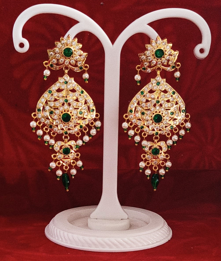 Flipkart Buy Shahi Pehnawa Jadau Jhala 1gm gold polished Diamond Brass Copper Earring Set Online at Best Prices in India