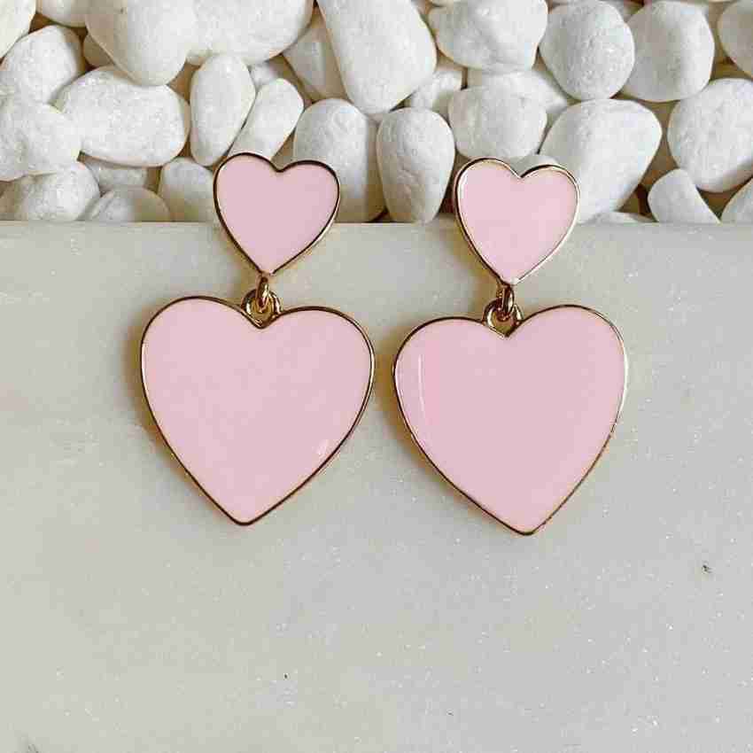 Pink love deals heart earrings