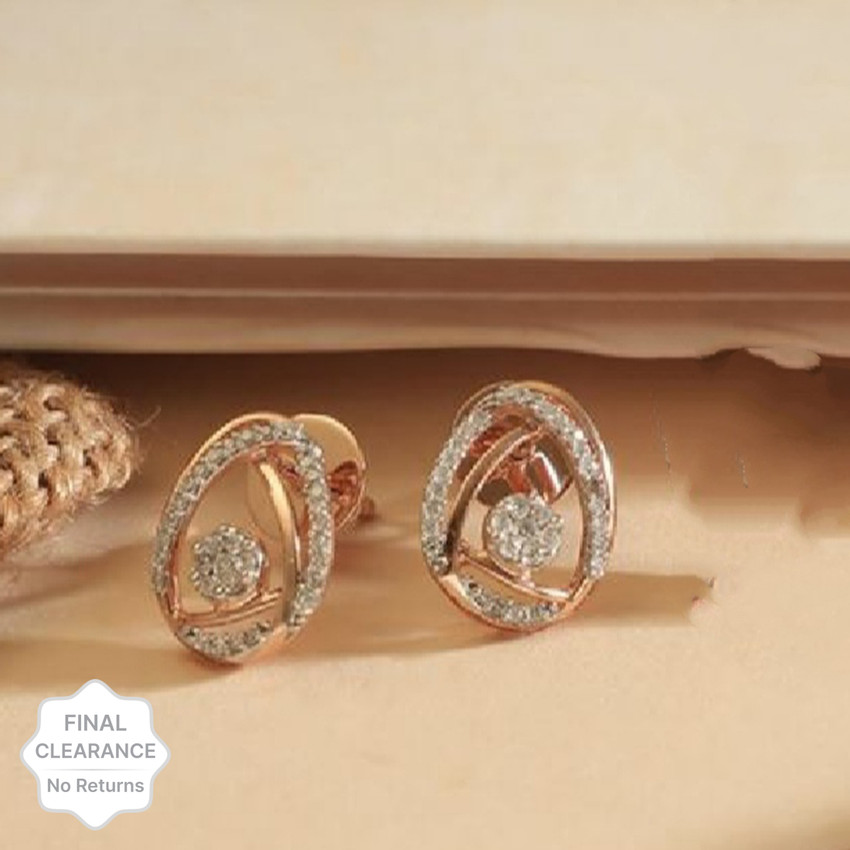 Ladies rose gold earrings store