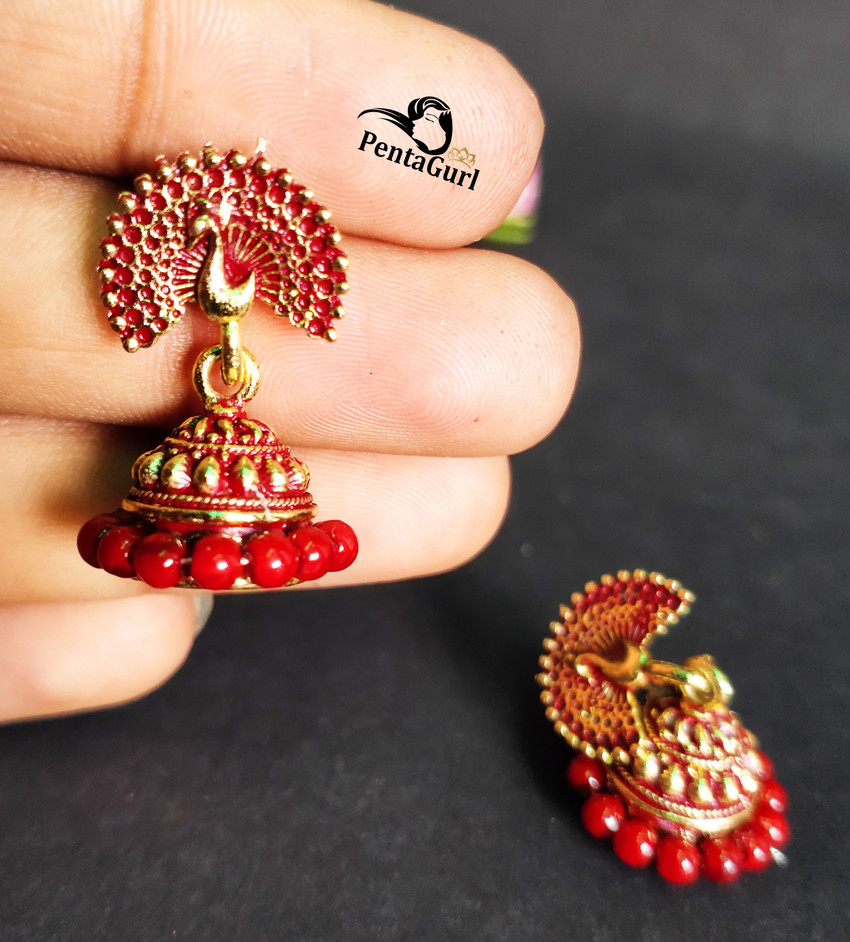 Flipkart Buy PentaGurl Traditional Brown Jhumka Earrings for