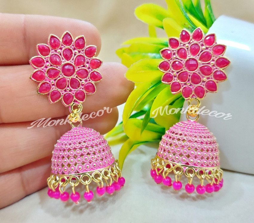 Flipkart Buy TANLOOMS Beautiful Bright Colors Jhumka Earrings Rangflower Alloy Jhumki Earring Online at Best Prices in India