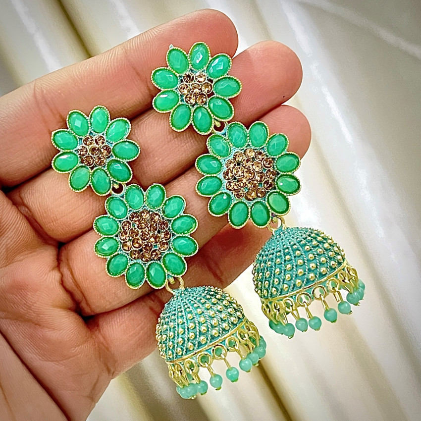 Sea green sales colour earrings