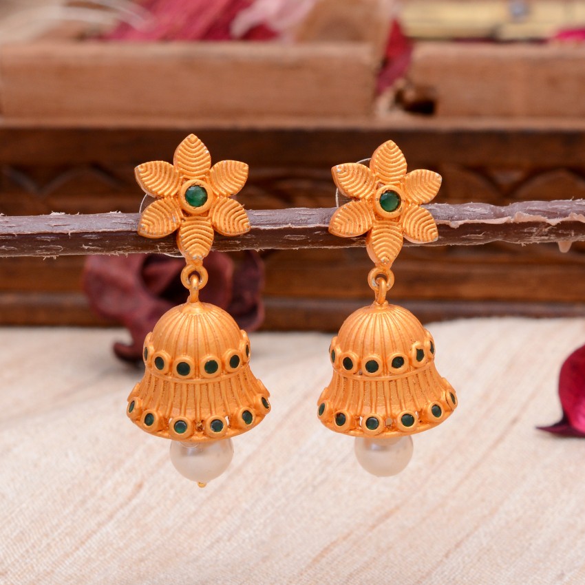 Gold earrings south indian on sale designs