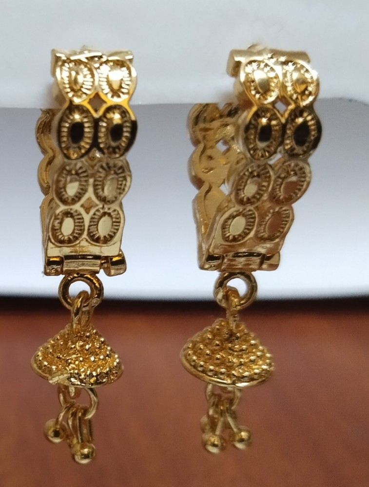 18kt yellow fine gold handmade customized hoops earring excellent brides  made clip on earring Huggie Hoop Earrings jewelry ho65  TRIBAL ORNAMENTS