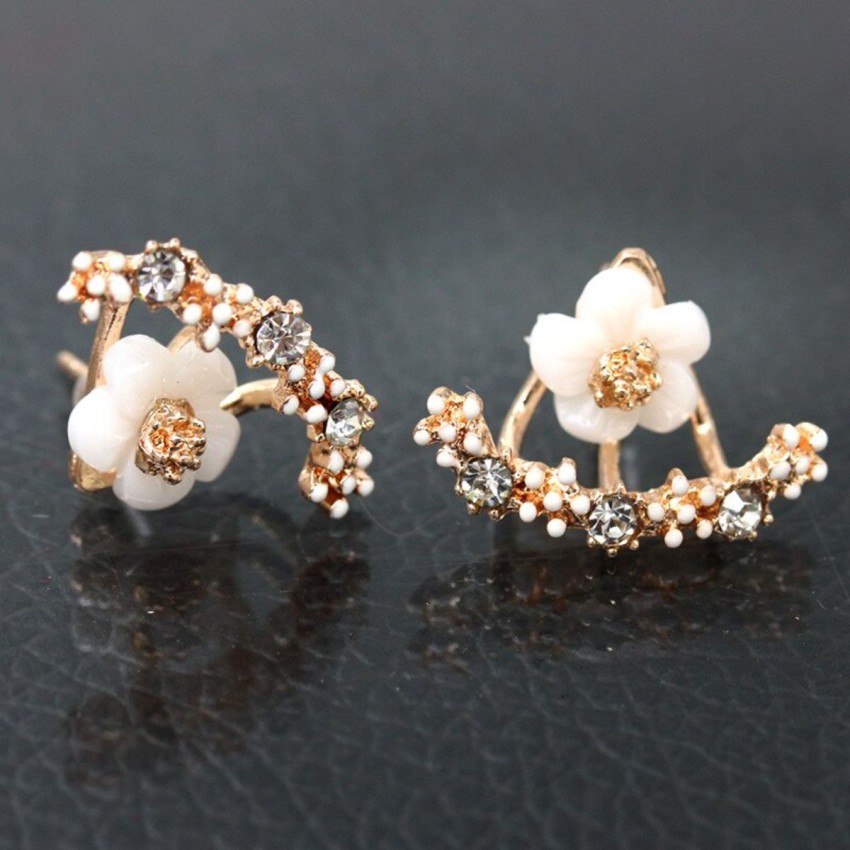 Buy Goldiwala designer gold stud earrings with rose-gold-plated Alloy Drops  & Danglers Online at Best Prices in India - Flipkart.com