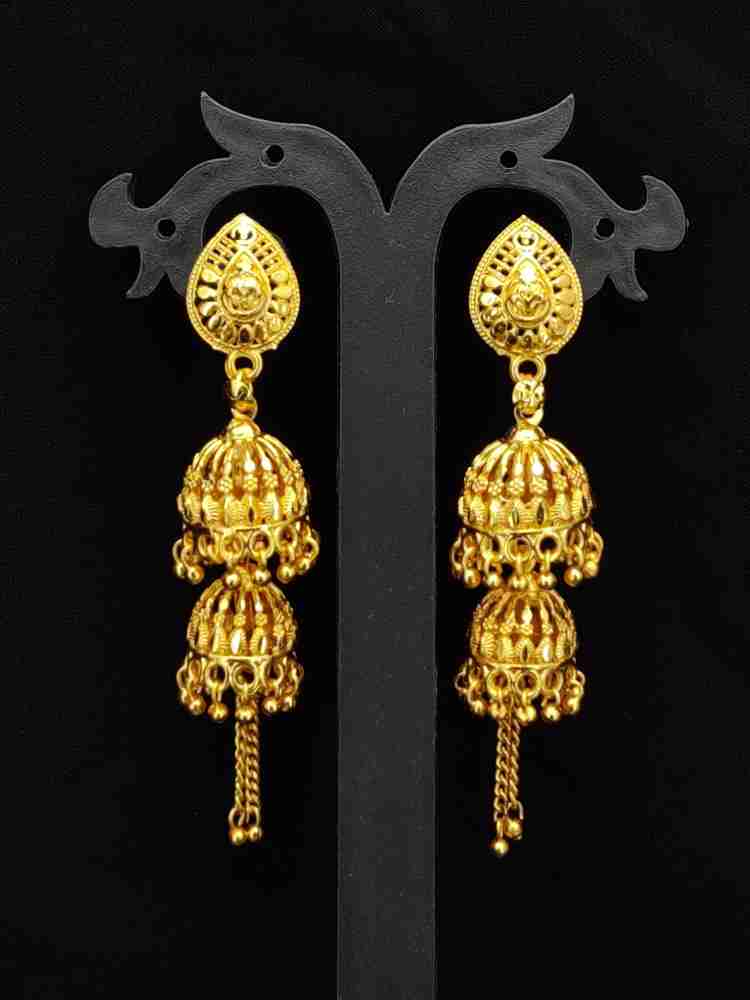 Gold earrings new arrivals for aged womens