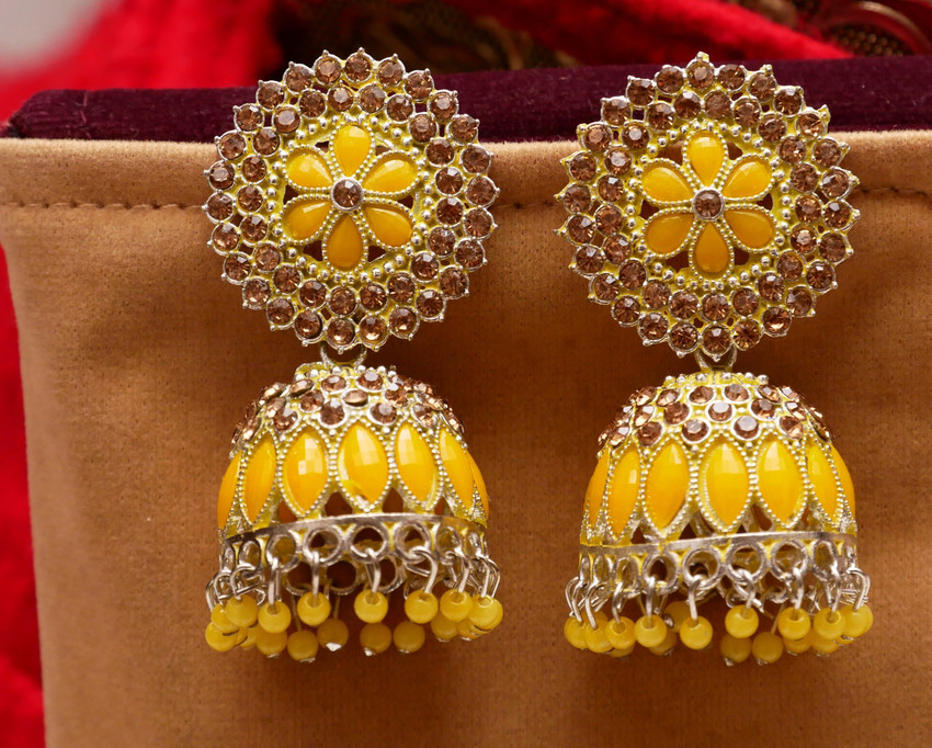 Big yellow earrings new arrivals