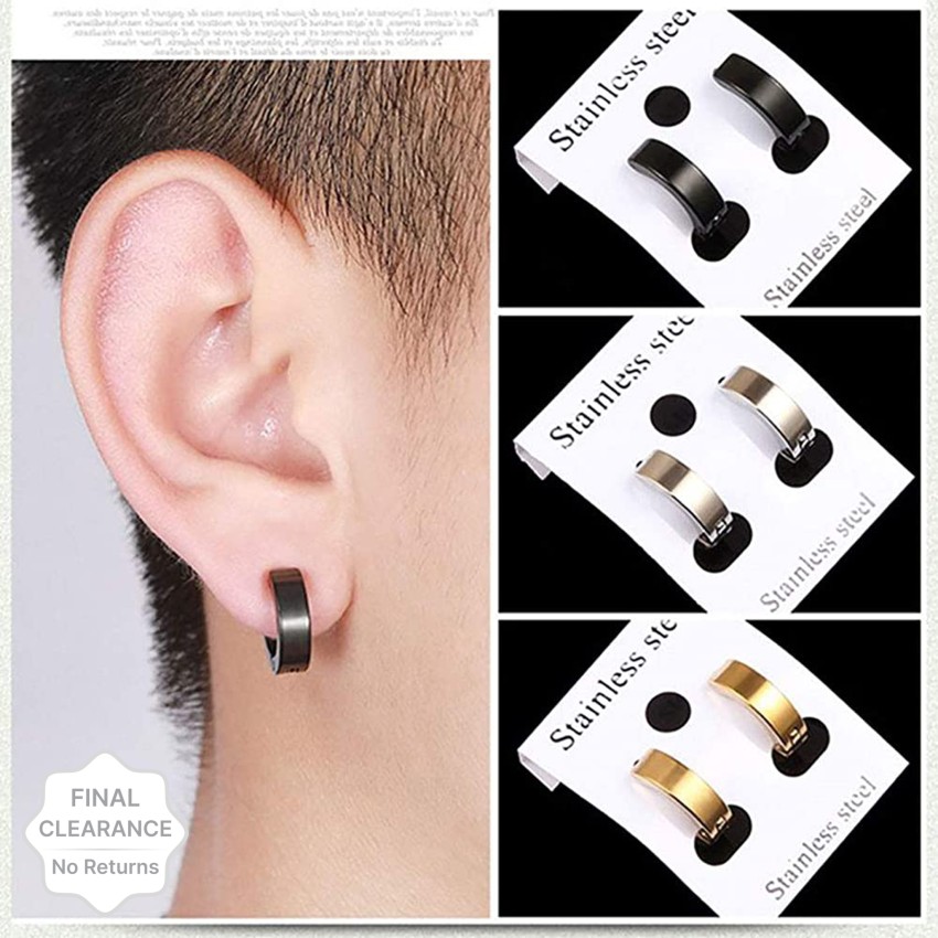 Mens steel store earrings