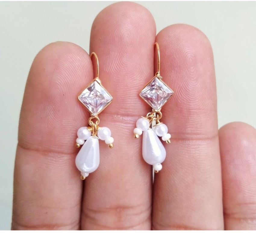 One gram gold earrings with uncut stones  Swarnakshi Jewelry