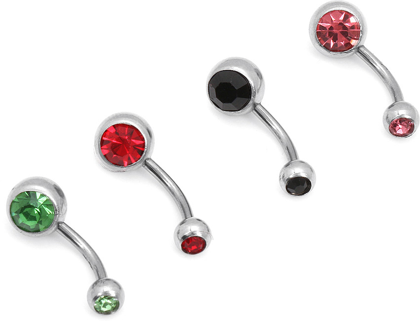 YELLOW CHIMES Stylish Stainless Steel Navel Piercing Jewelry Set