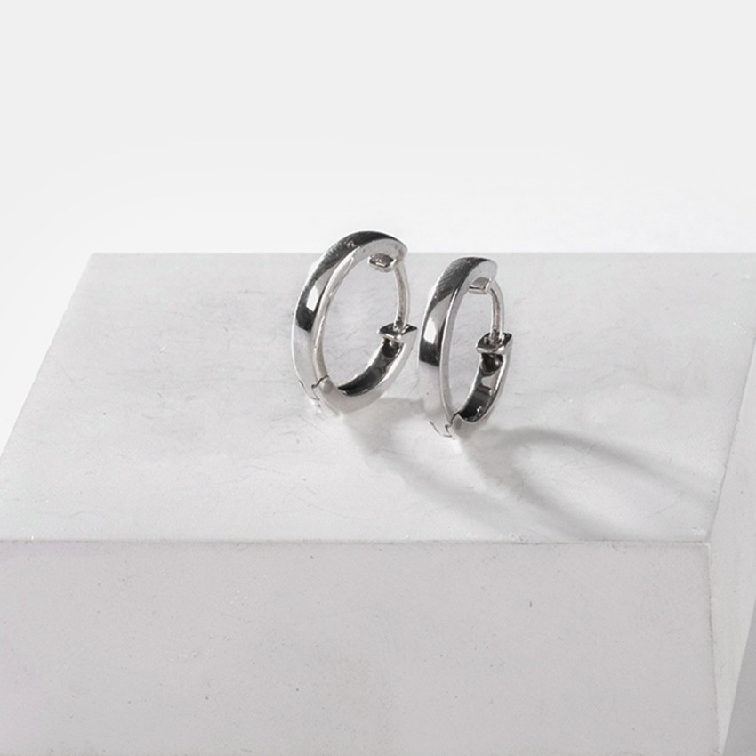 Shaya Silver Earrings. 10 mm Beating the Monday Blues Mini Hoop Earrings in 925 Silver. Jewellery for Women in Sterling Silver, Shaya SilverJewellery.