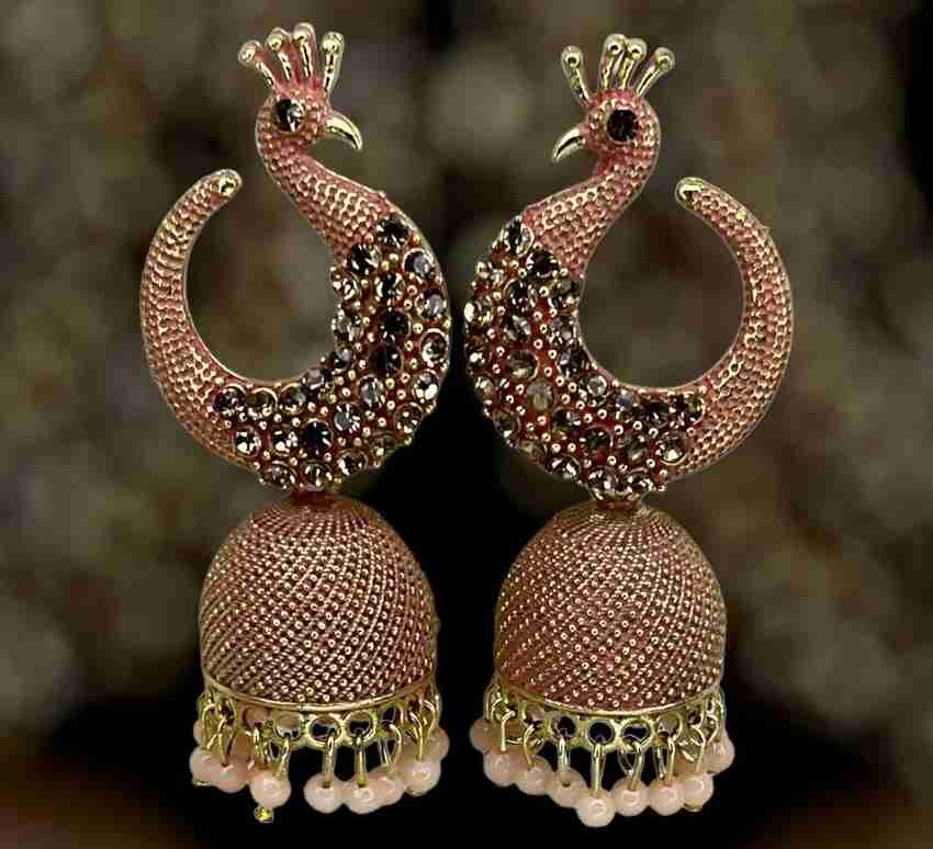 Flipkart Buy Kyari PEACOCK JHUMKA Partywear Traditional Earring for Girls Women Crystal Brass Jhumki Earring Online at Best Prices in India