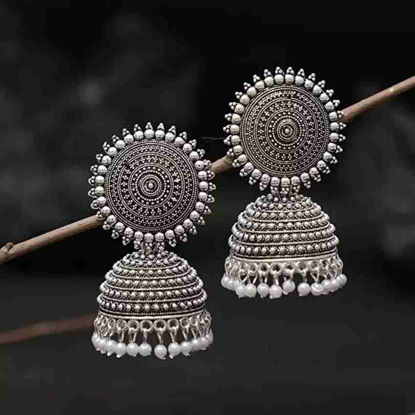 Oxidised hot sale jhumka design