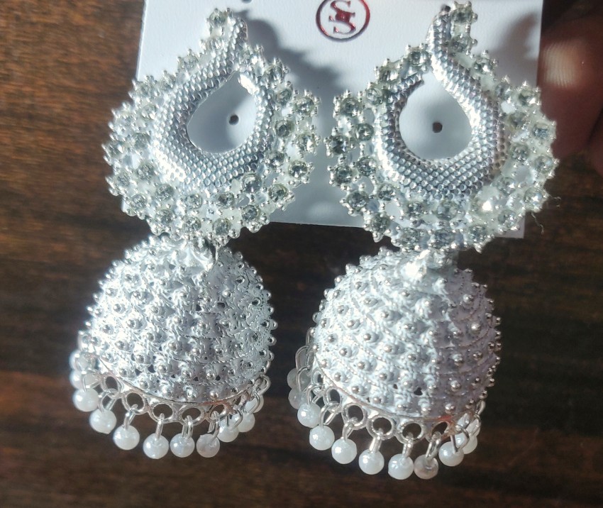 Pleasing Star Silver Jhumka Earrings  Deara Fashion Accessories