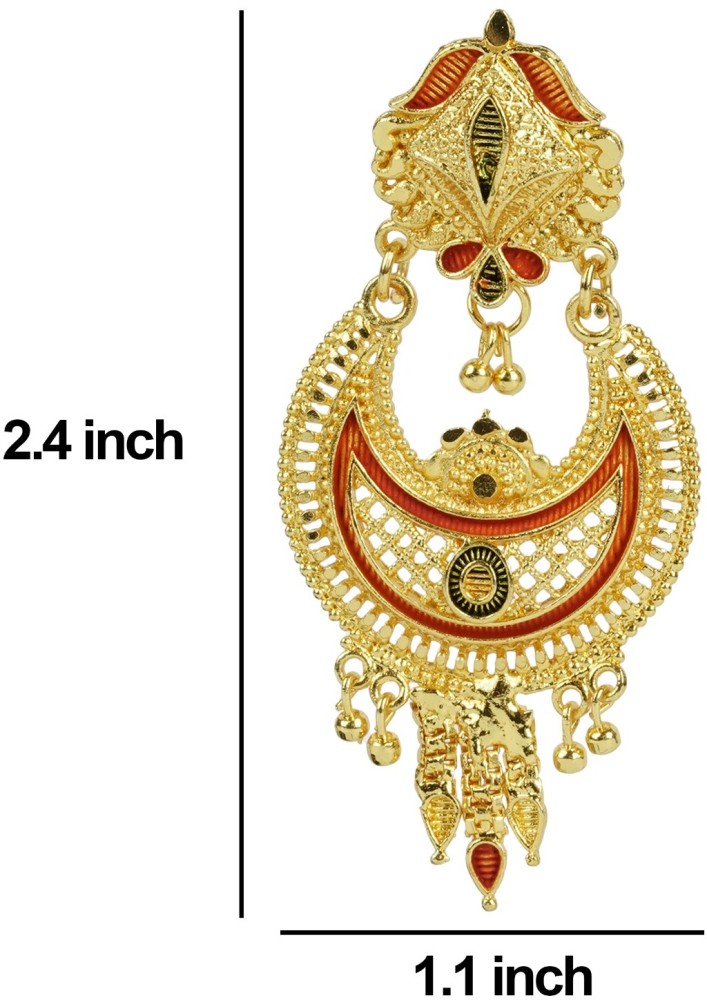 Fancy Alloy High gold polish Chaandbali Earring at Rs 165/pair in Delhi