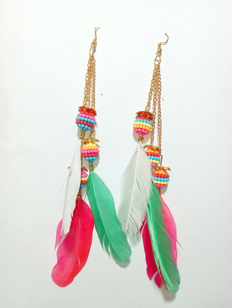 Stylish High Finishing Mor pankh or Peacock feather earrings for girls and  womens