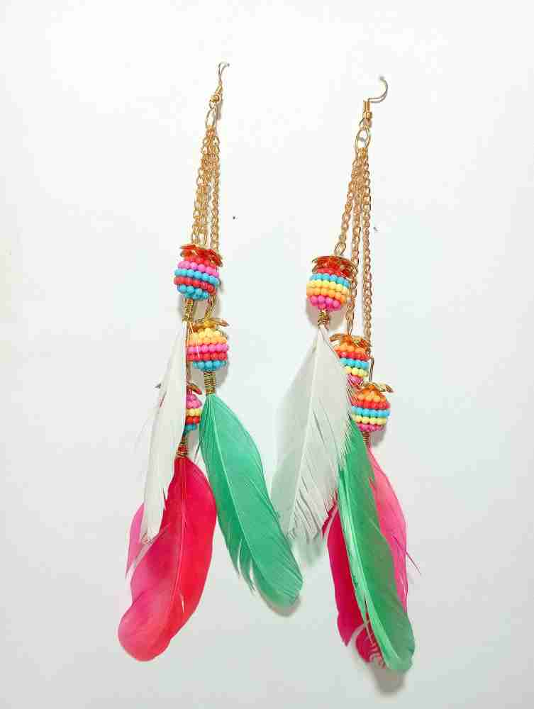 Feather earrings online on sale flipkart