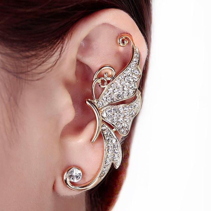 Buy  Fashion SilverPlated Zircon Multilayer Earcuff EarclipPerforated  Female Shiny Earrings Wedding JewelryLeft EarEepleberry