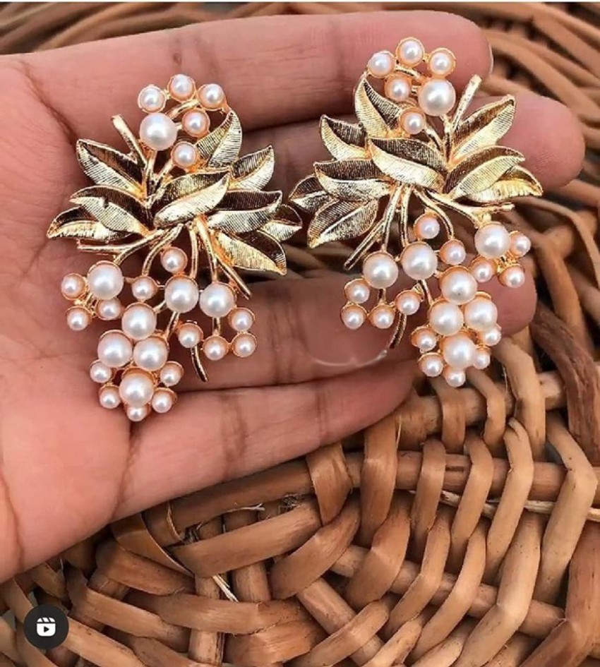 Small Pearl Jhumka Earrings Oxidized Brass Petite 1  Etsy  Indian  jewellery design earrings Indian jewelry Jhumka earrings
