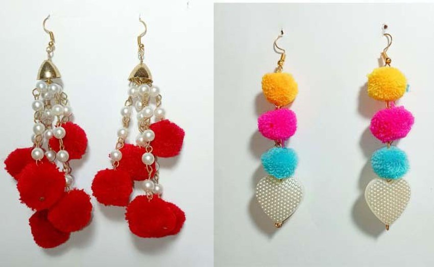 Pom pom earrings on sale flipkart