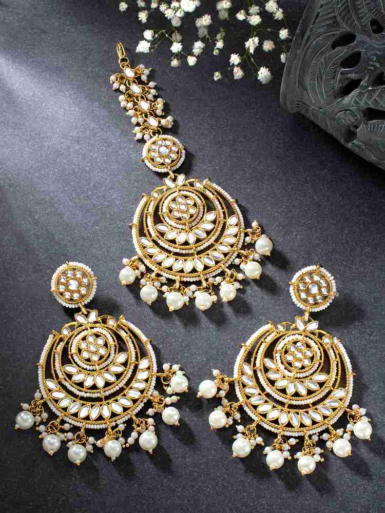 Maang tikka and earrings shop set flipkart