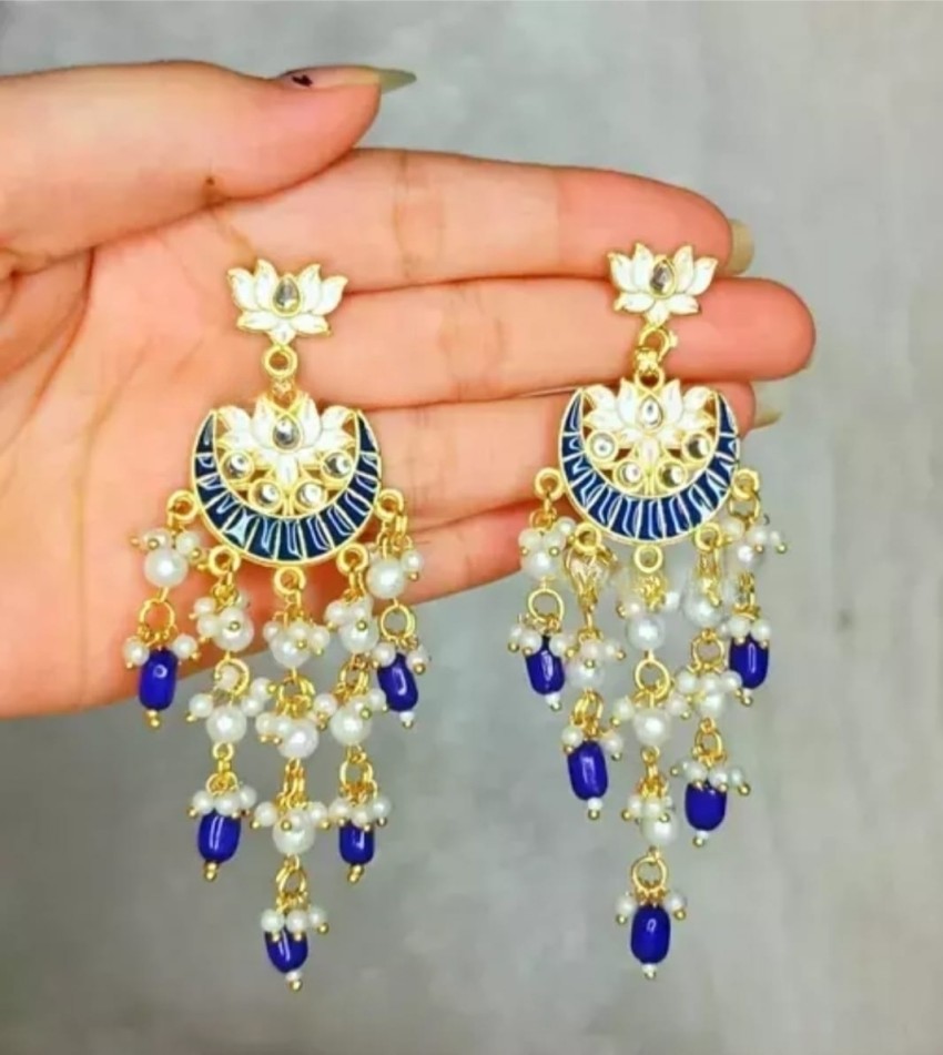 Blue hot sale earrings flipkart