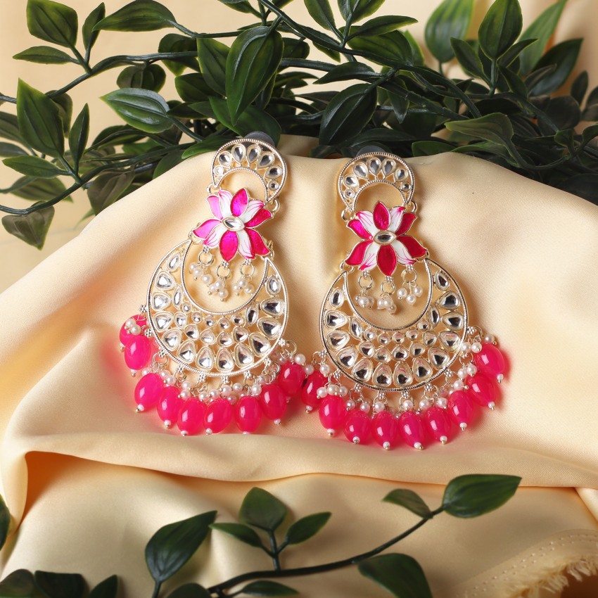 Buy FUCHSIA EARRINGS Pink Earrings Dark Pink Earrings Pink Online in India   Etsy