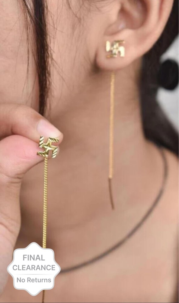 Update more than 86 gold swastik design earrings super hot