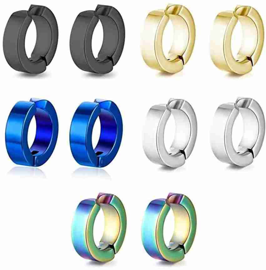SJ Jewellers gents silver Bali earrings for man & boy : : Fashion