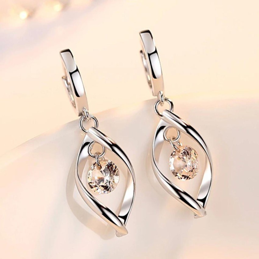 Simple Diamond Dangle Earrings  Jewelry Designs