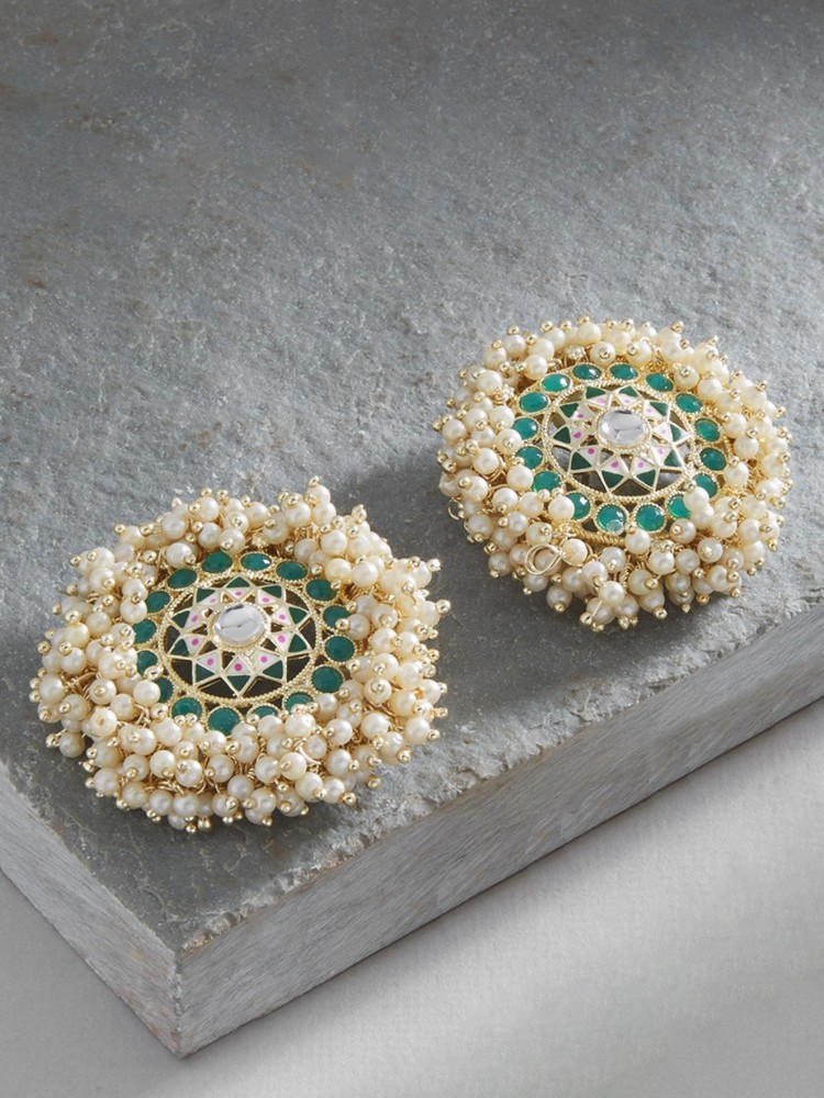 Flipkart Buy ZAVERI PEARLS Green Stones Circular Cluster