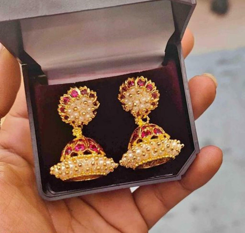 Small pearl jhumkas hot sale