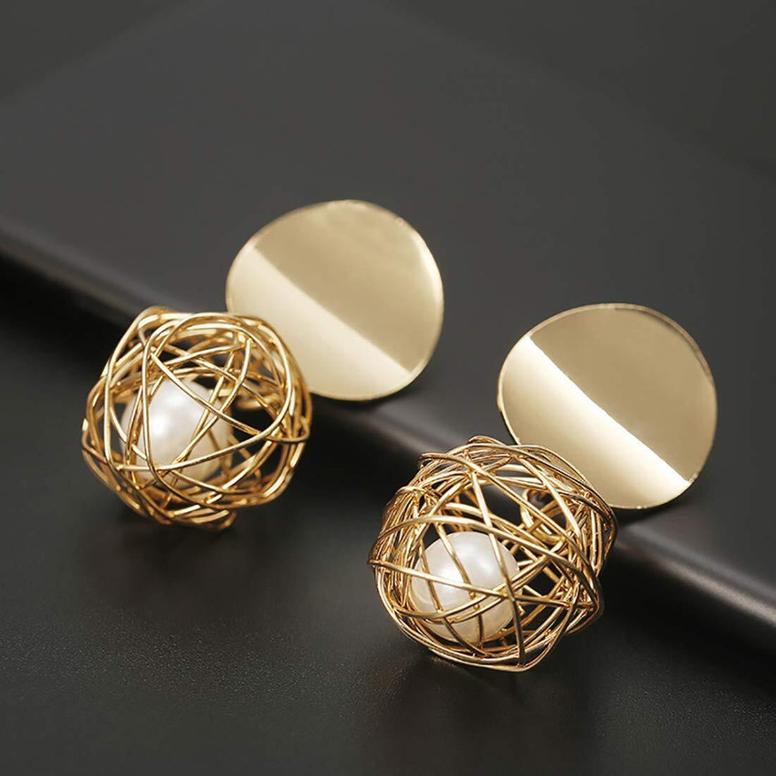 Metal hanging earrings discount