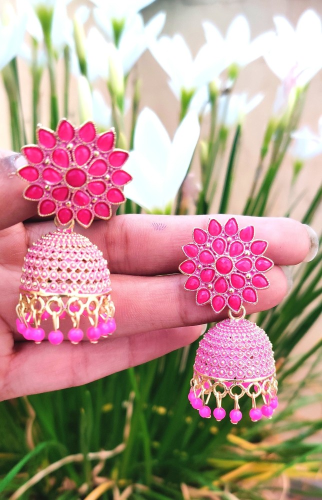 Purple deals jhumka earrings