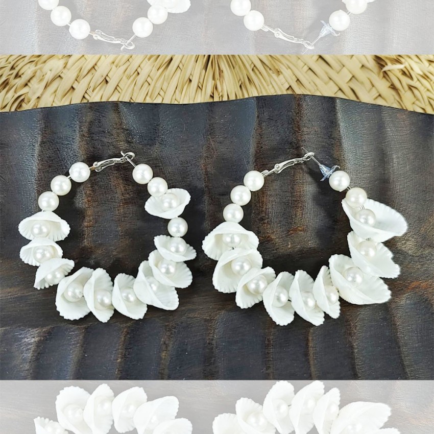 White 2025 seashell earrings